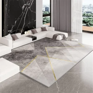 Tapis Luxe Géométrique Gris