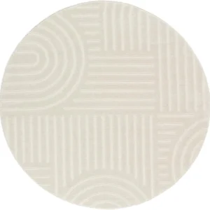 Tapis Rond Boho Blanc