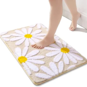 Tapis Bain Marguerites Beige