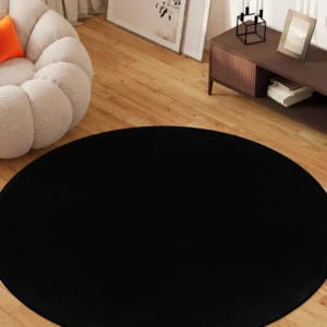 Tapis Rond Noir Moderne