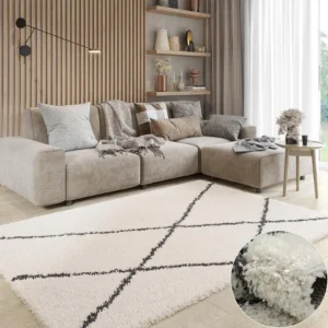 Tapis Shaggy Luxe Crème