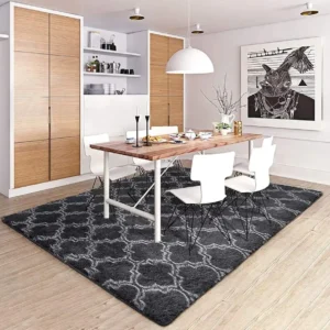 Tapis Shaggy Moderne Noir