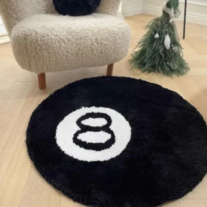 Tapis Rond Billard Noir