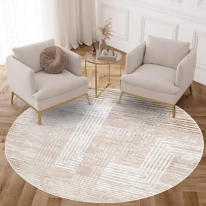 Tapis Rond Géométrique 3D