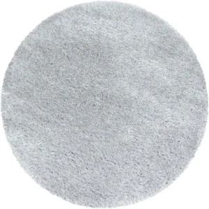 Tapis Rond Brillant Argent 80cm