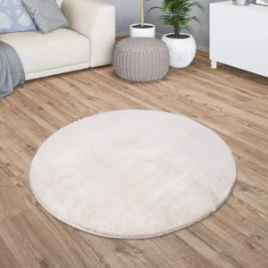 Tapis Rond Crème Moderne