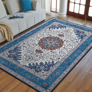 Tapis vintage bohème bleu 160x230