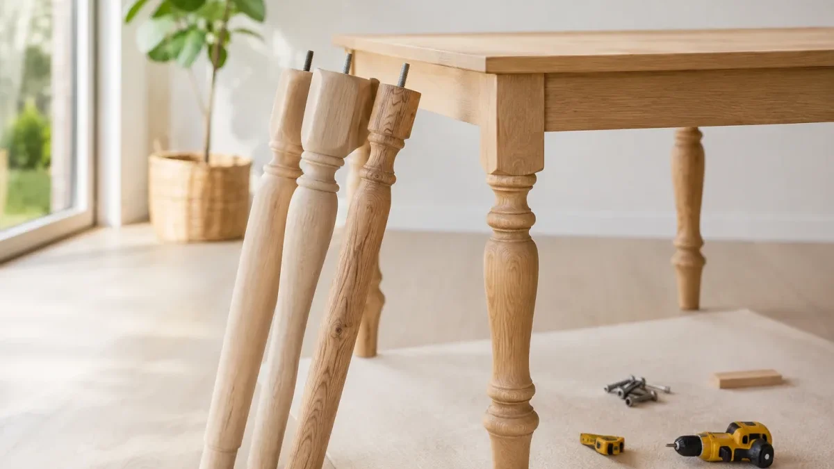 Choisir et installer des pieds de table en bois avec succès