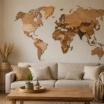 Sublimer votre intérieur avec une carte du monde en bois élégante