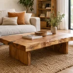 Choisir et sublimer une table basse en bois brut dans son salon